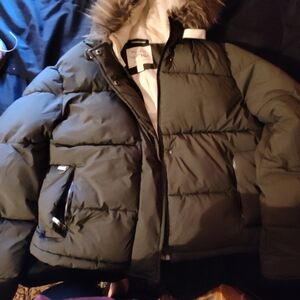 Puffer Jacket with Faux Fur Hood